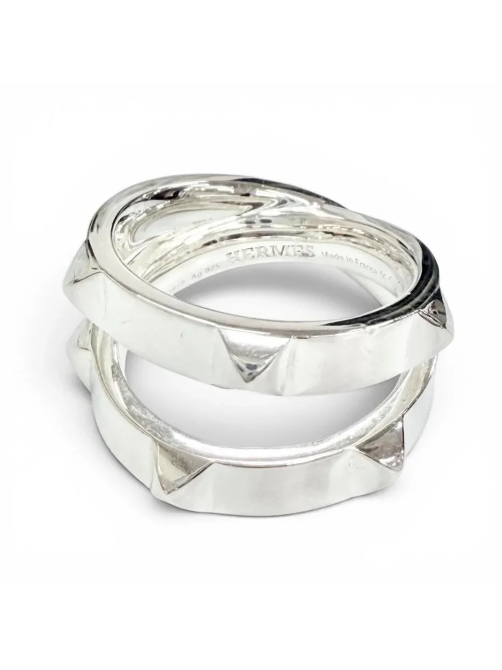 Hermes Clu Double Ring Silver 54 Recommended